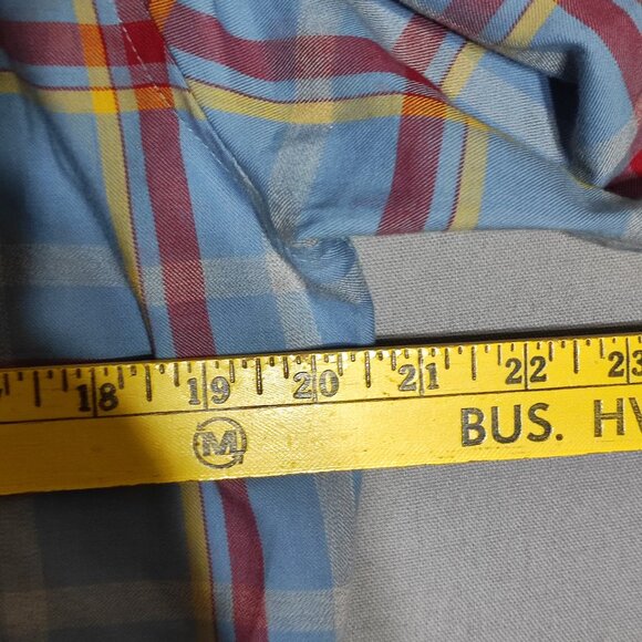 An Original Penguin by Munsingwear button down shirt men's sz M light blue check - Picture 10 of 11